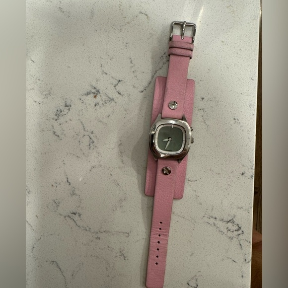 Vintage Fossil JR8295 Big Tic Watch Women Pink leather Band 32mm - Picture 2 of 8